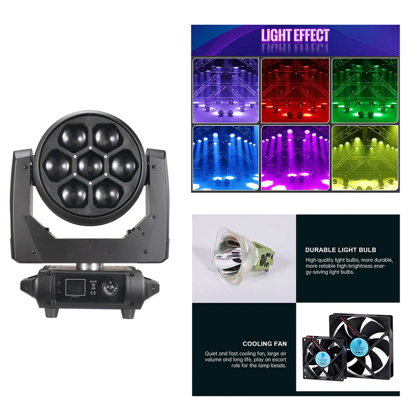 Musikfestival LED DMX512 Bewegt Kopf Beeye Zoom Beam Bühne 7pcs 40W 4in1 Licht