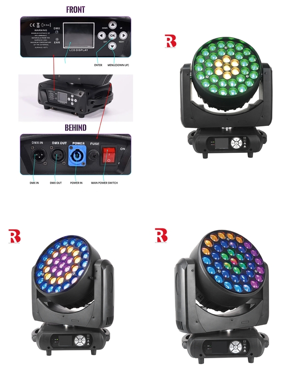 LED DMX Bewegungskopf 37pcs 15W RGBW Beeye Bühnenlicht für mittelgroße Konzerte