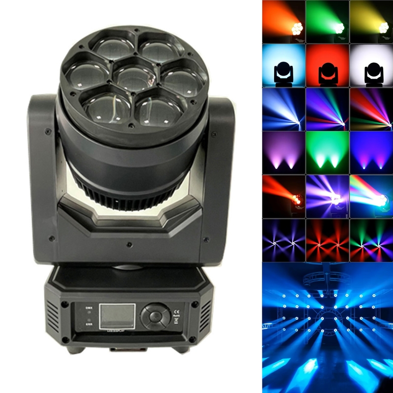 Beeye Stage DMX LED Bewegt Kopf 7pcs 40W RGBW 4-in-1 Zoom Waschlicht für Party