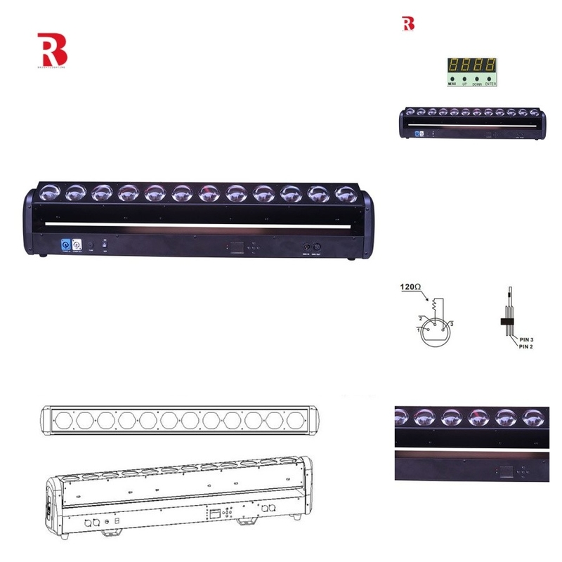 Disco DJ 12x30W LED Bewegt Kopfhaut Strahl Bar Zoom Waschen Konzert Hochzeit Tiptop Licht