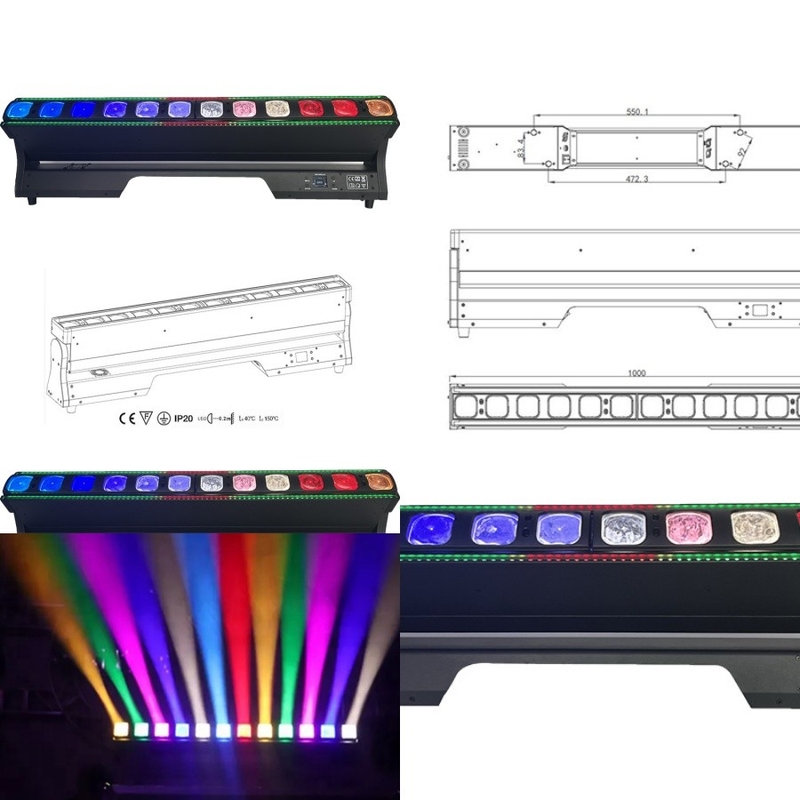Bar mit Zoom und Streifen für DJ Disco Bühnenperformance 12*40W Led Moving Head Beam