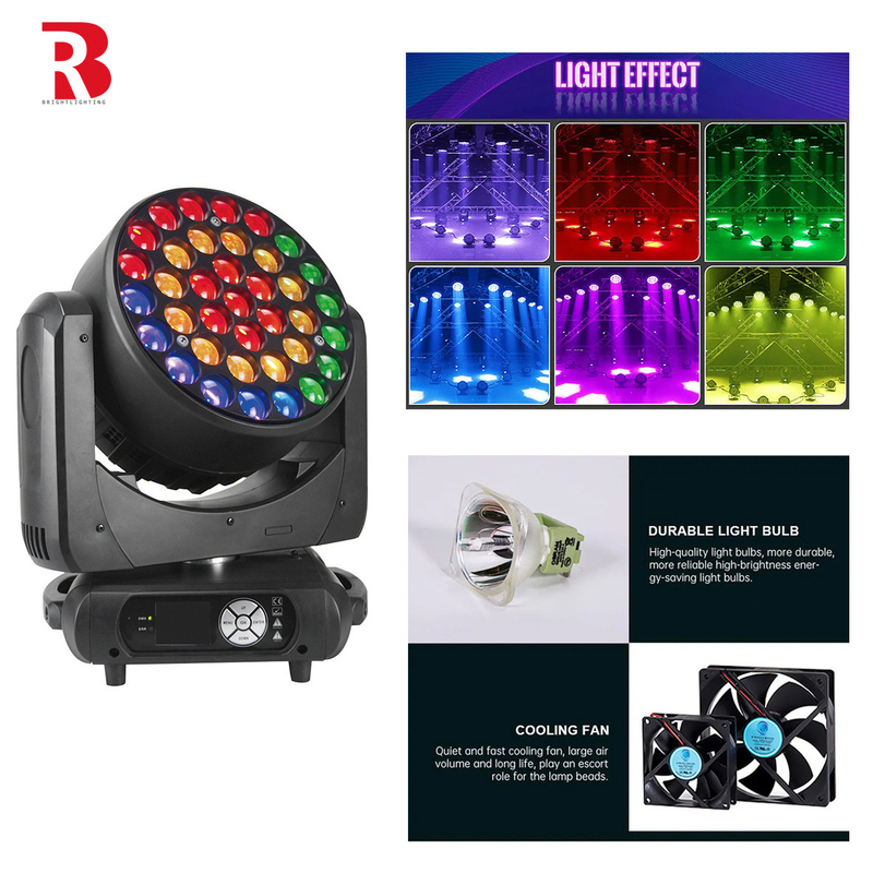 37*15W LED RGBW Infinite Mixture LCD LED Bewegliche Kopfleuchte für Disco Church